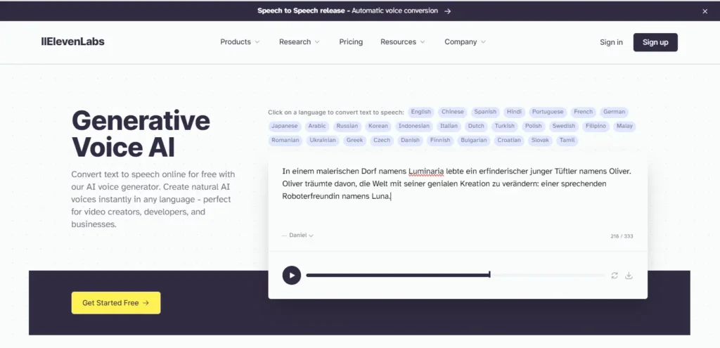 KI-Stimmen-Generator ElevenLabs
