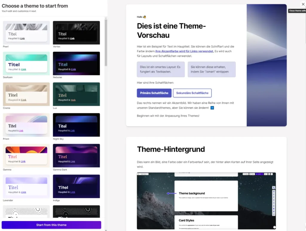 gamma-app-theme-vorlagen