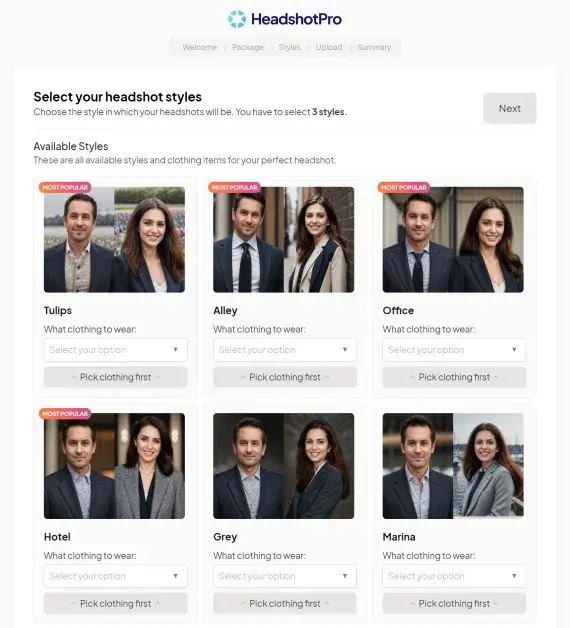 generate-ai-headshots-fourth-step-select-a-style