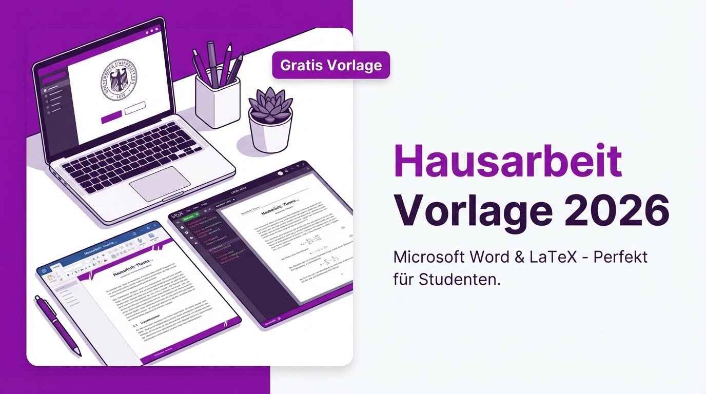 Hausarbeit Vorlage 2026: Gratis Word und LaTeX Template