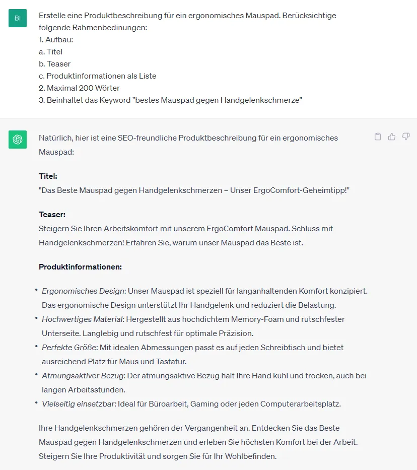 ChatGPT und Affiliate Marketing für gute Produktbeschreibungen