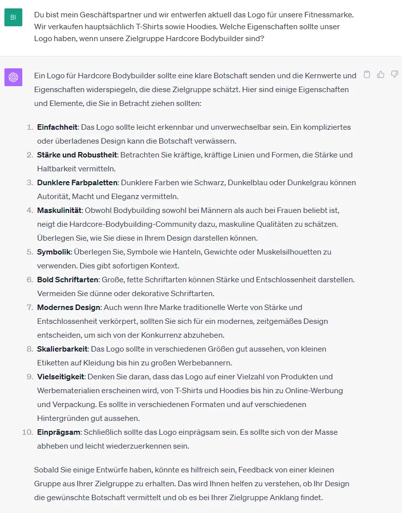 ChatGPT Logo Erstellen Brainstorming