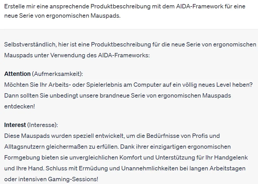 ChatGPT Prompt für Copywriting