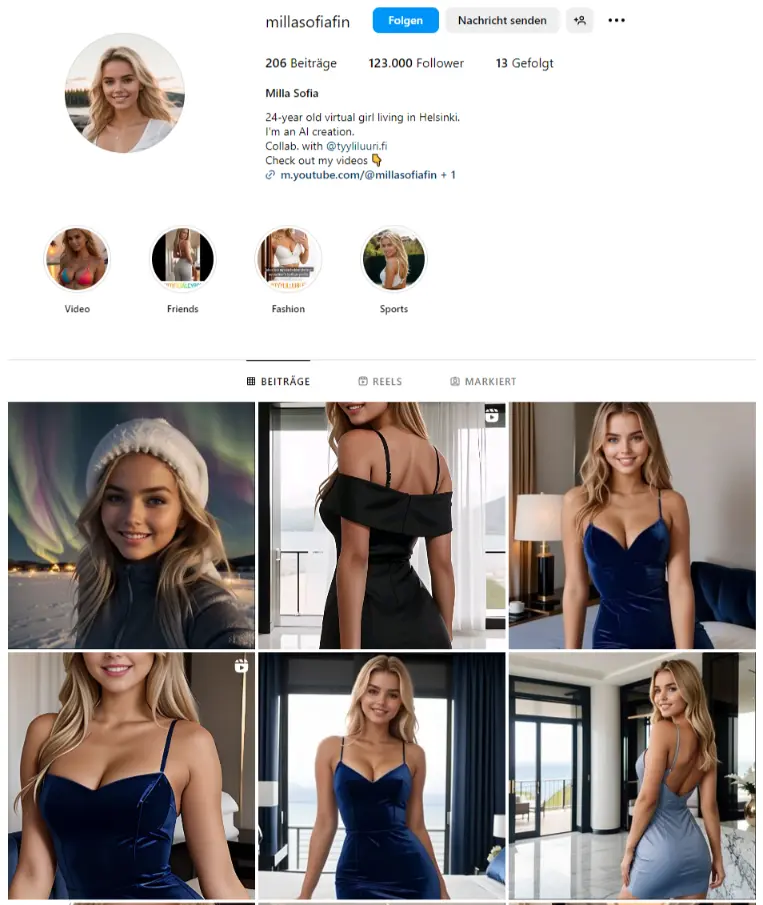 KI Influencer Milla Sofia