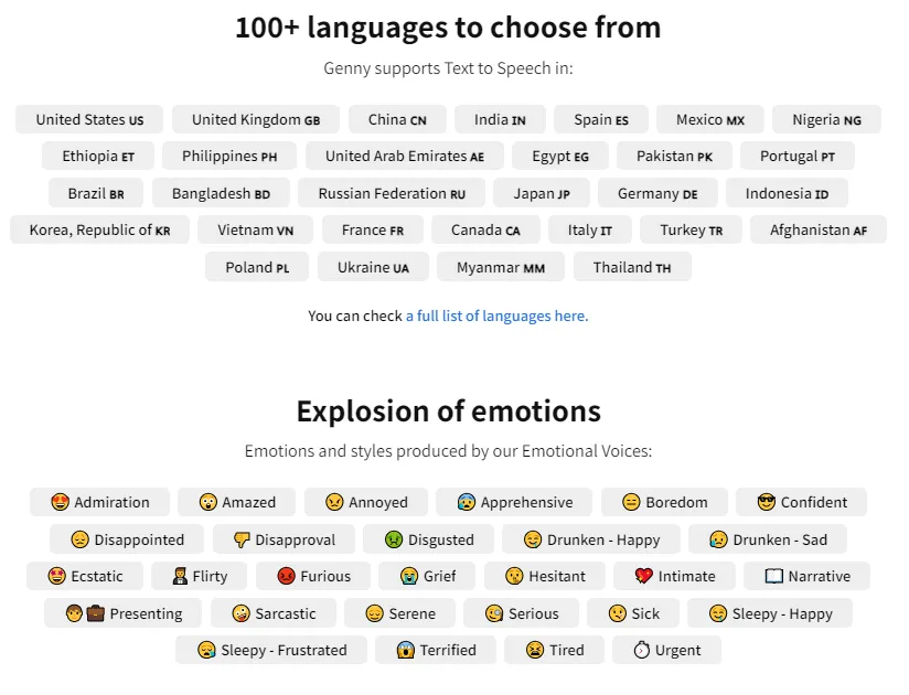 KI-Sprachgenerator Lovo Ai Sprachen und Emotionen